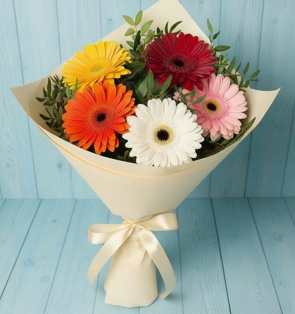 Букет цветов из: Герберы в Бриньковской