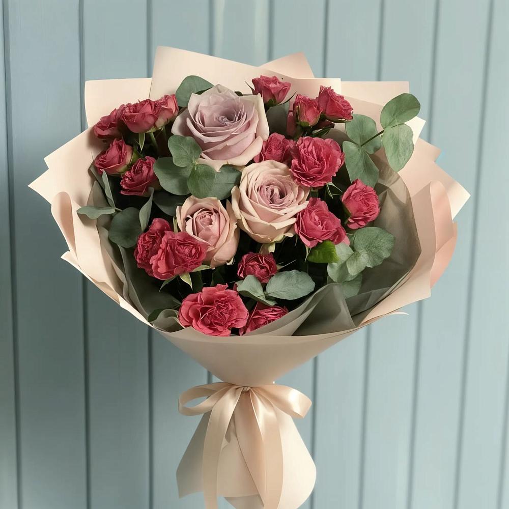 Букет цветов из: Гвоздики и Розы в Бриньковской