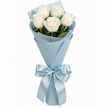 Букет 5 Белых роз Проуд в Бриньковской