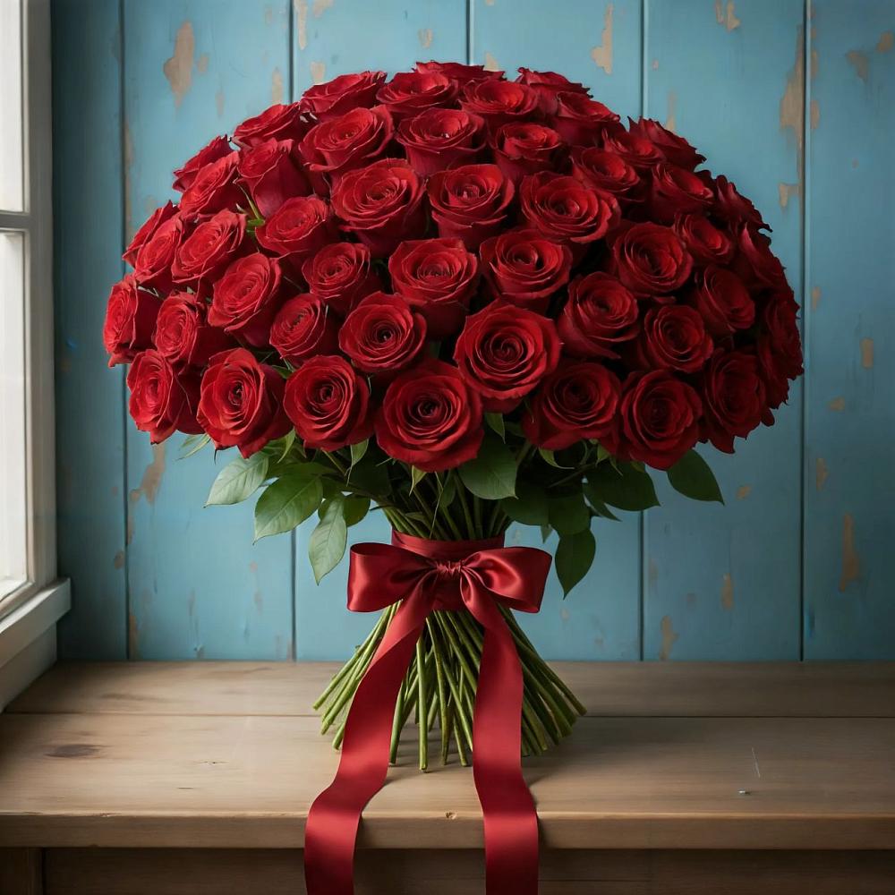 Букет Красные розы Блэк Меджик в Бриньковской