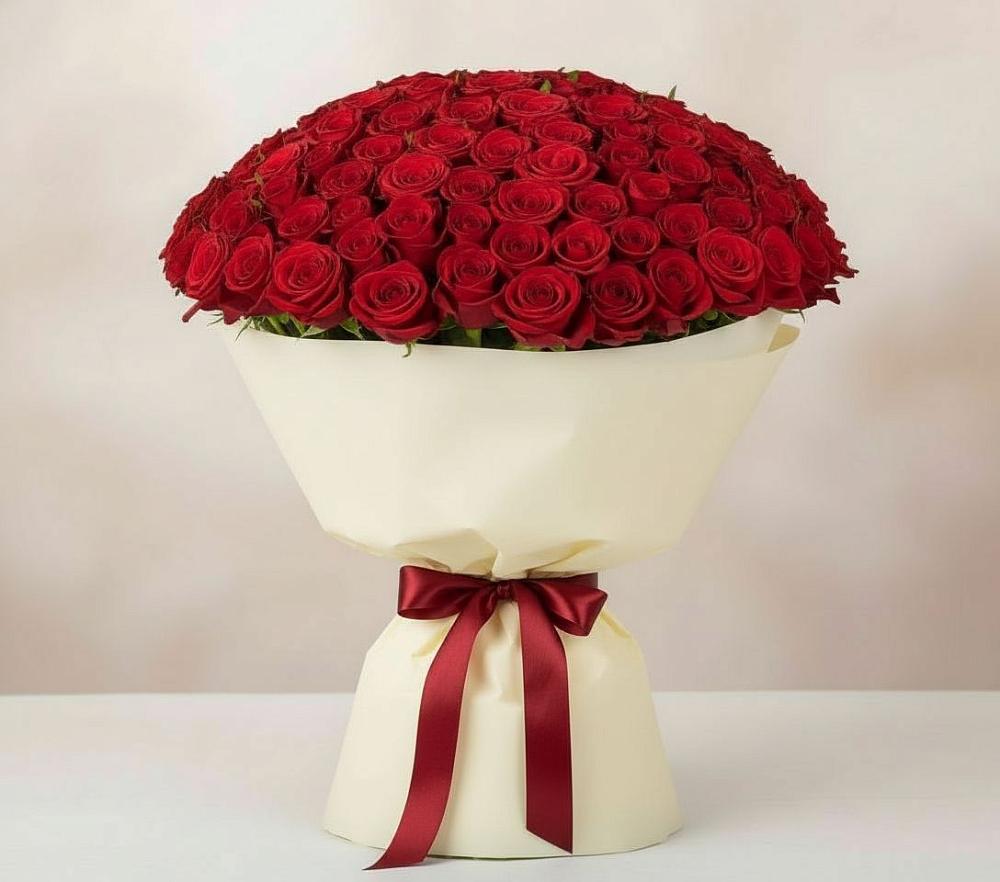 Букет 101 Красная роза Милано в Бриньковской