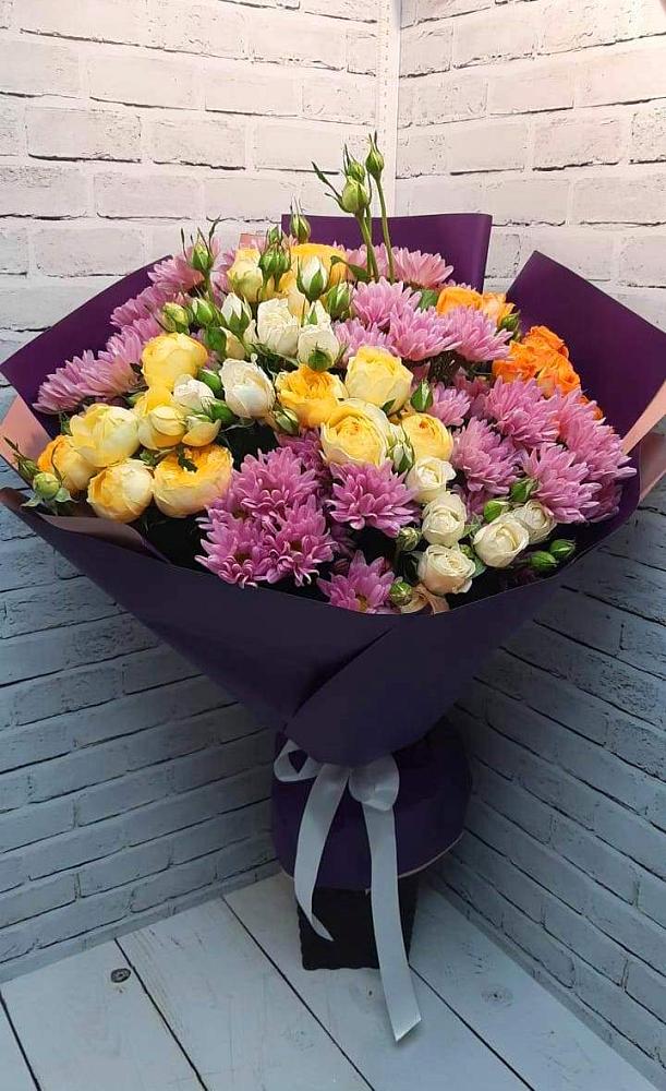 Букет цветов из: Хризантемы и Розы в Бриньковской