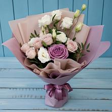Букет цветов из:  Розы и Лизиантусы в Бриньковской