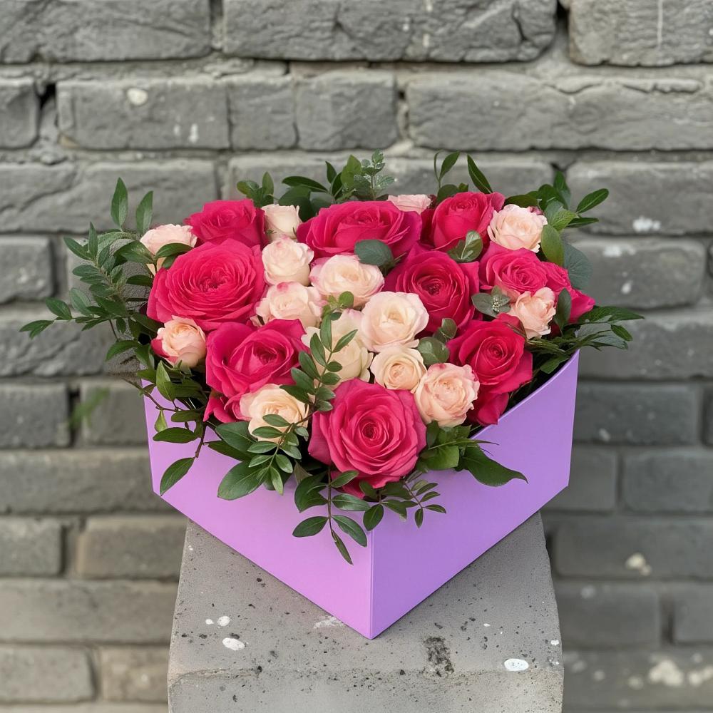 Цветочная композиция из Розы в коробке в Бриньковской