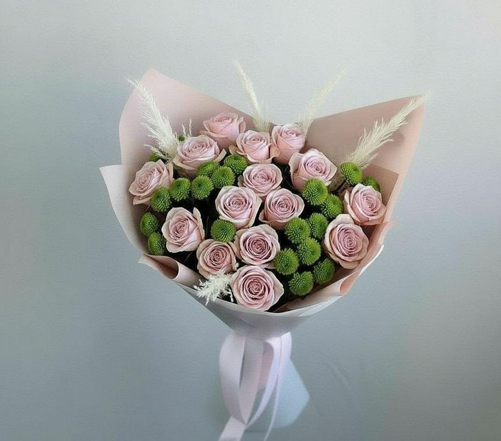 Букет цветов из: Розы и Хризантемы в Бриньковской