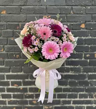 Букет цветов из:  Герберы и Хризантемы в Бриньковской